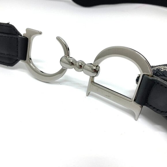 CHRISTIAN DIOR Trotter Saddle bag Crossbody Shoulder Bag Canvas Gray x Black - Picture 6 of 13